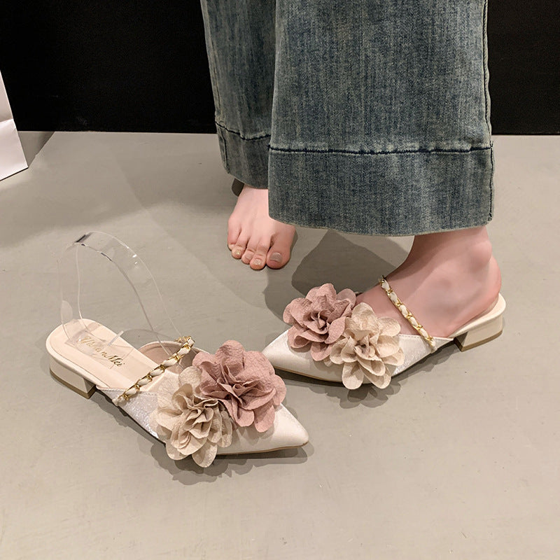Femme Floral Dekoreret Slip-On Mules Stilla