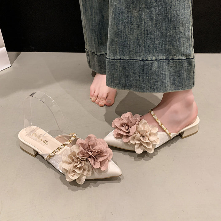Femme Floral Dekoreret Slip-On Mules Stilla