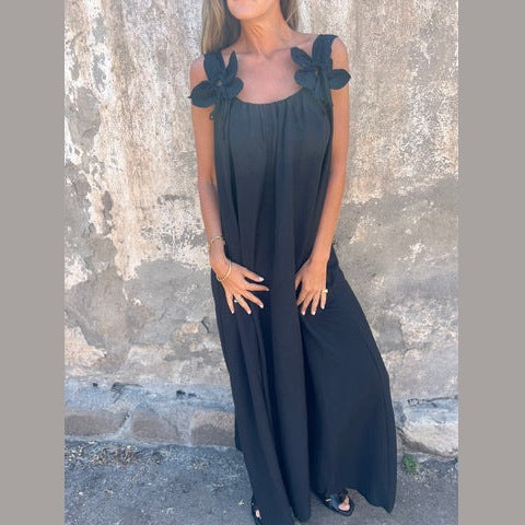 Dame Maxi Kjole med blomstret stropdesign Stilla