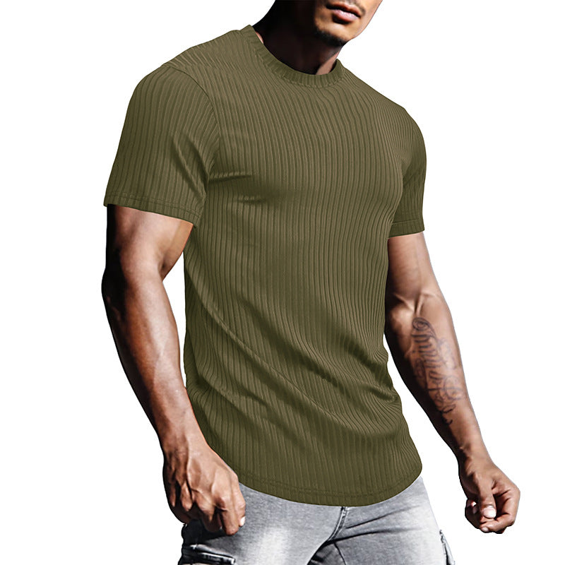 Herre kortærmet ribben shirt med åndbar struktur Stilla