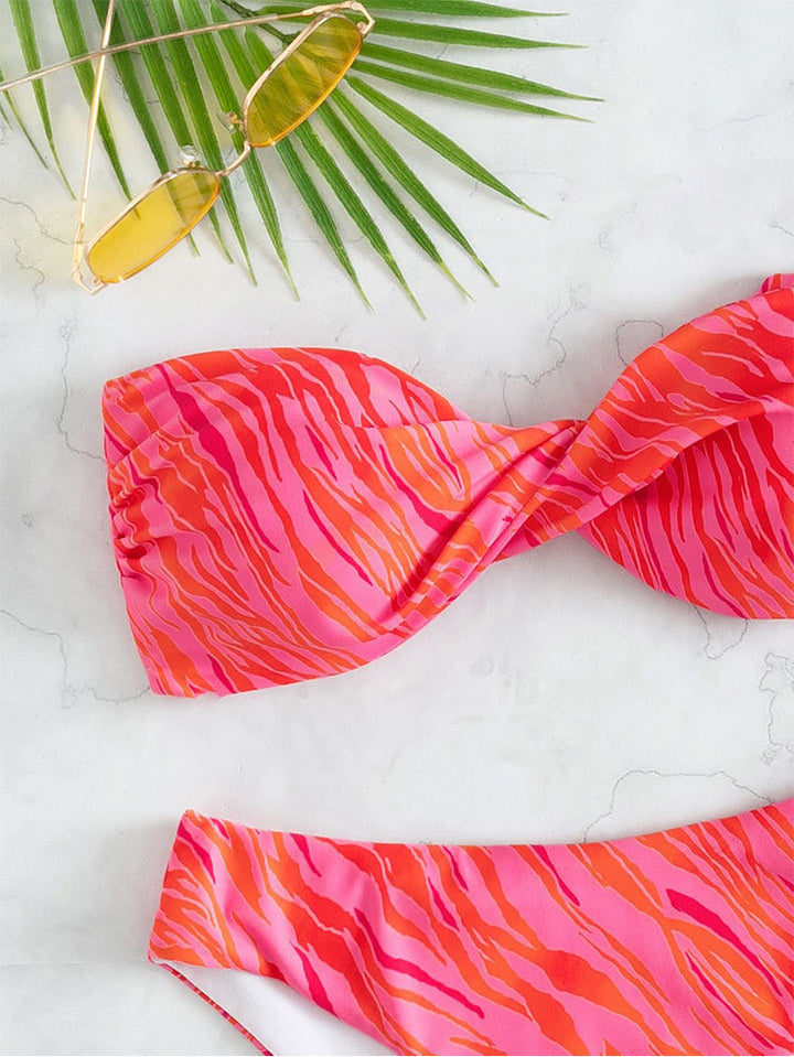 Dame Bandeau-bikini-sæt med raffineret indviklet detalje og figursyet pasform Stilla