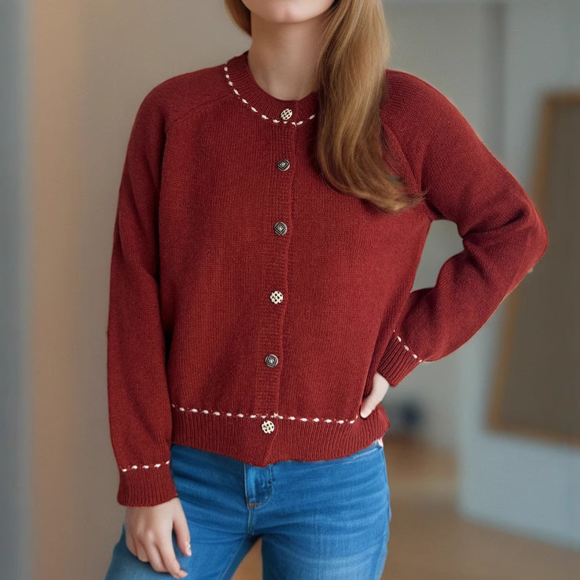 Damer hyggelig cardigan med dekorative knapper Stilla