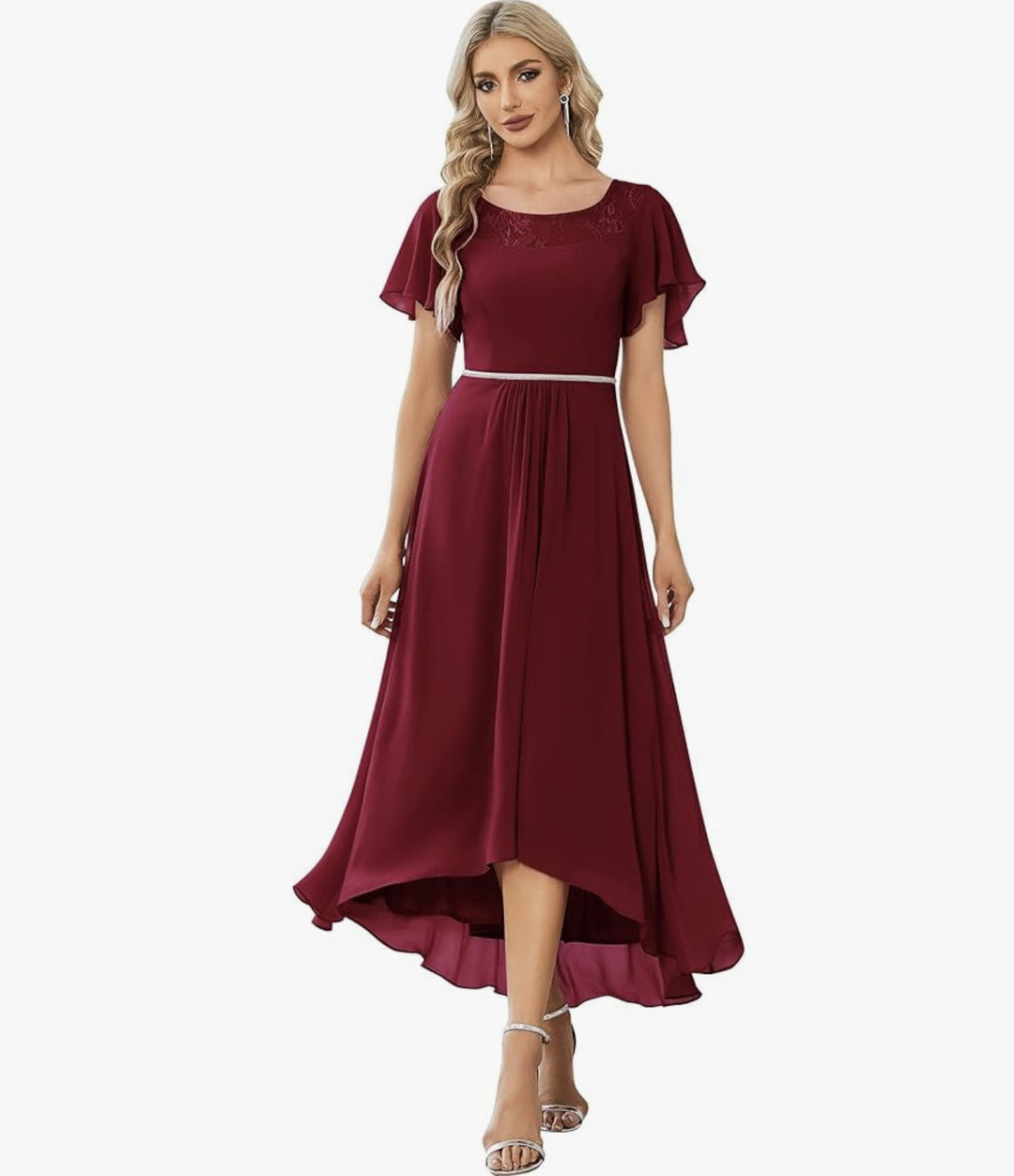 Dame Elegant Spids Overlay Maxikjole Stilla