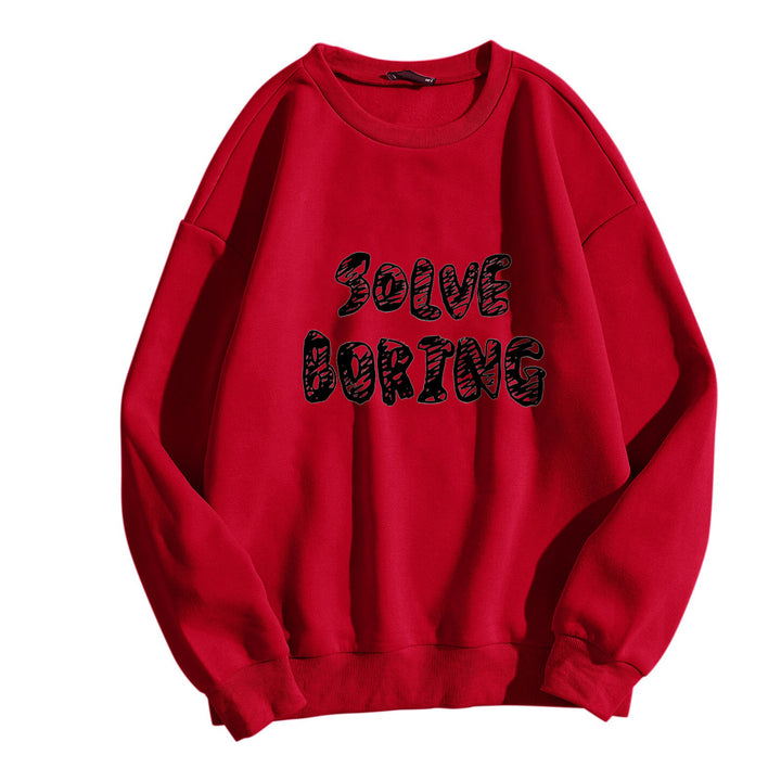 Kvindernes casual sweatshirt med kreativ skrifttype Skovae