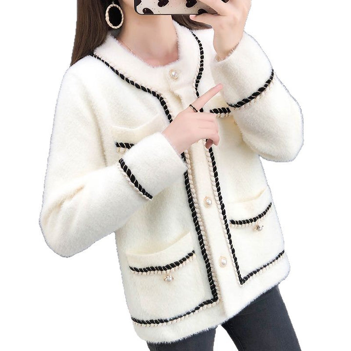 Kvinderne cardigan med fashionable bomuldsblanding og skinnende perleknapper Stilla