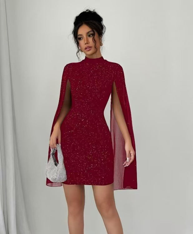 Dame Elegant Minikjole med Skørt og glitrende Detaljer Stilla