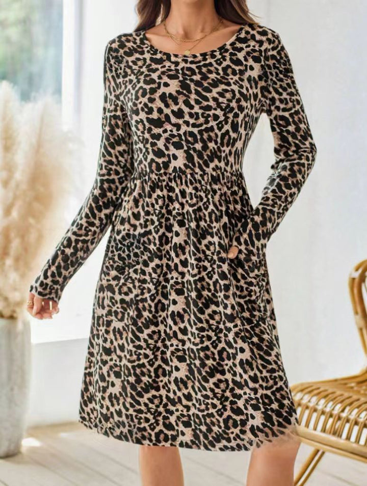 Dame fritidkjole med leopardmønster Stilla