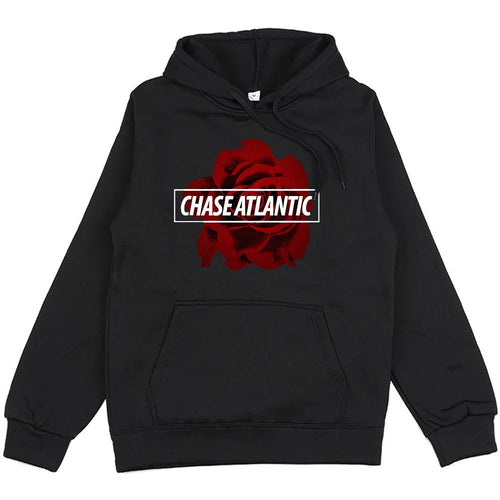 Dame hoodie med romantisk rose design Skovae
