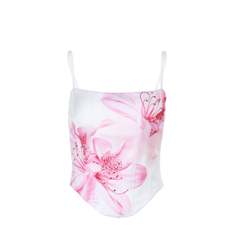 Dame Floral Print Satin Mini Kjole Stilla
