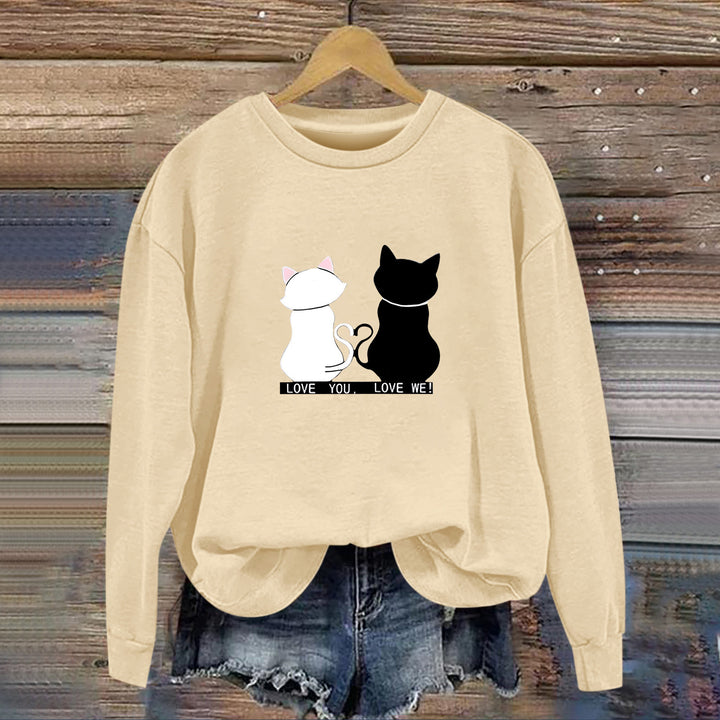 Dame sweatshirt med legende kat design og humoristisk print Stilla