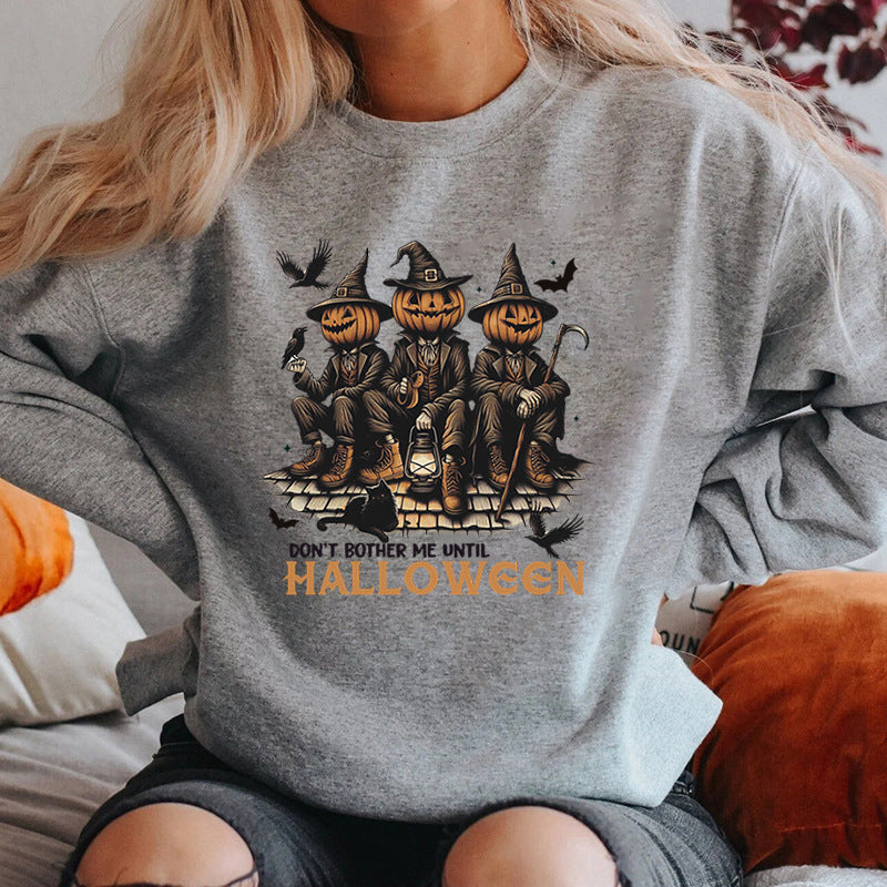 Kvinders sweatshirt med sæsonbestemt Halloween-motiv og afslappet pasform Stilla