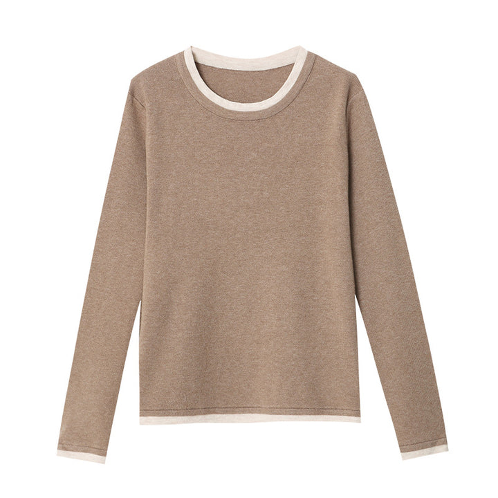 Kvinders fashionable sweater med fine kontrastdetaljer Stilla