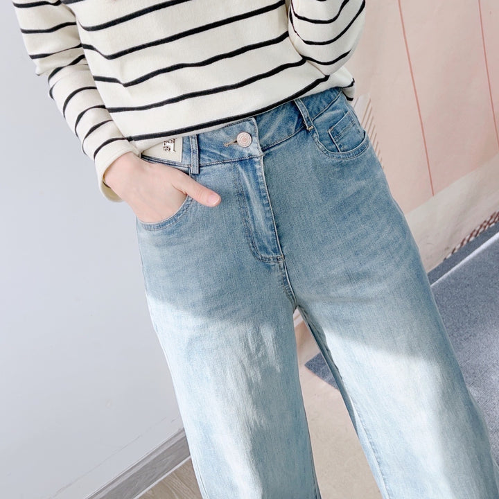 Damer Løst skåret jeans i vintage-stil med høj talje og elegante folder Stilla