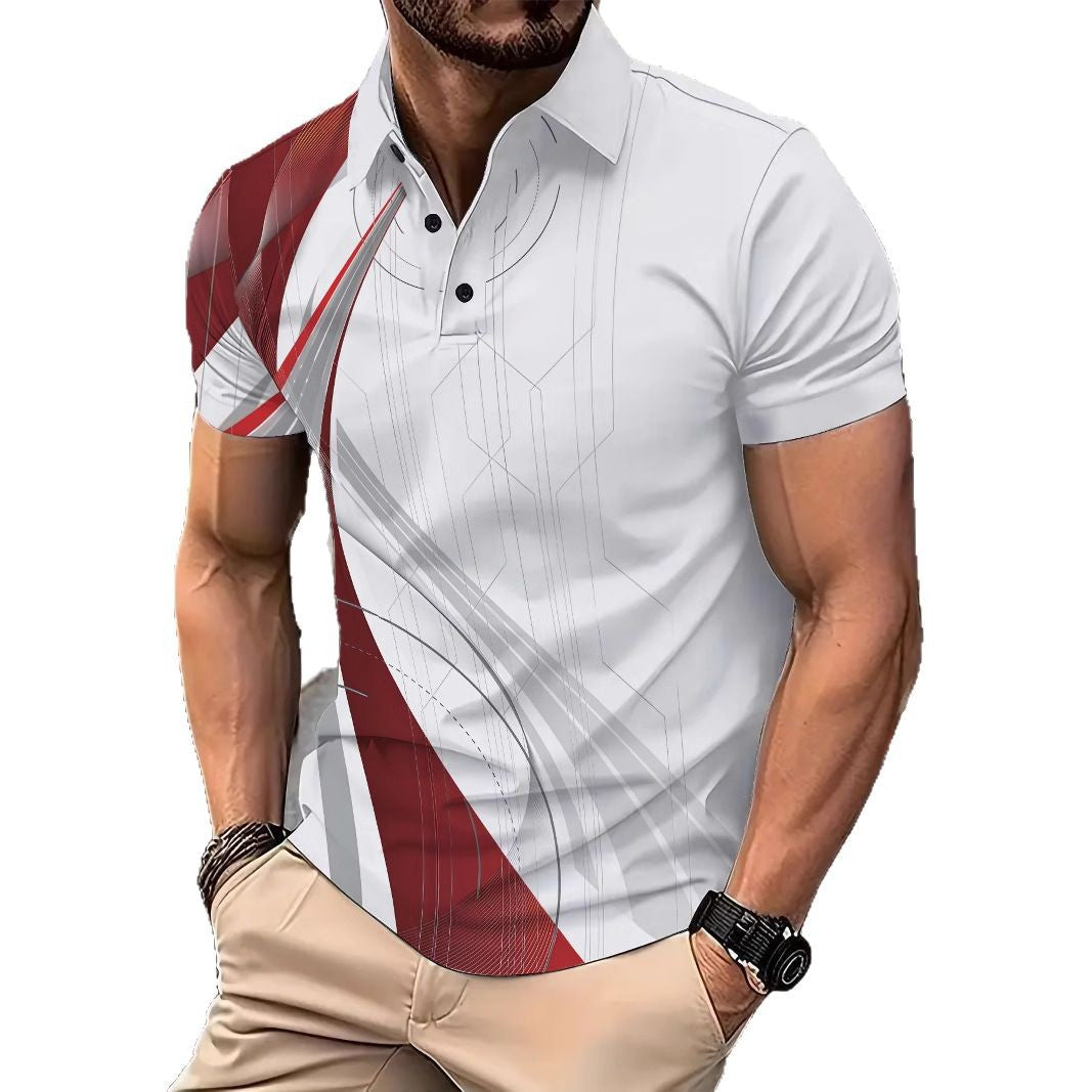Herre poloshirt med moderne grafisk design Stilla
