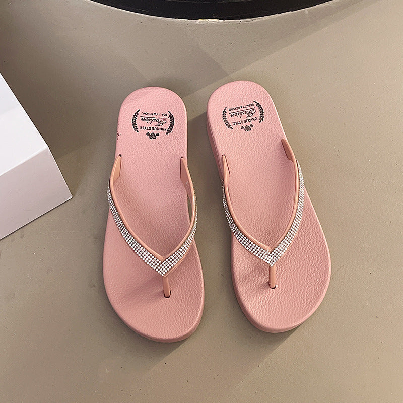 Dame Komfortable Flip-Flops med glitrende detaljer og ergonomisk sål Stilla