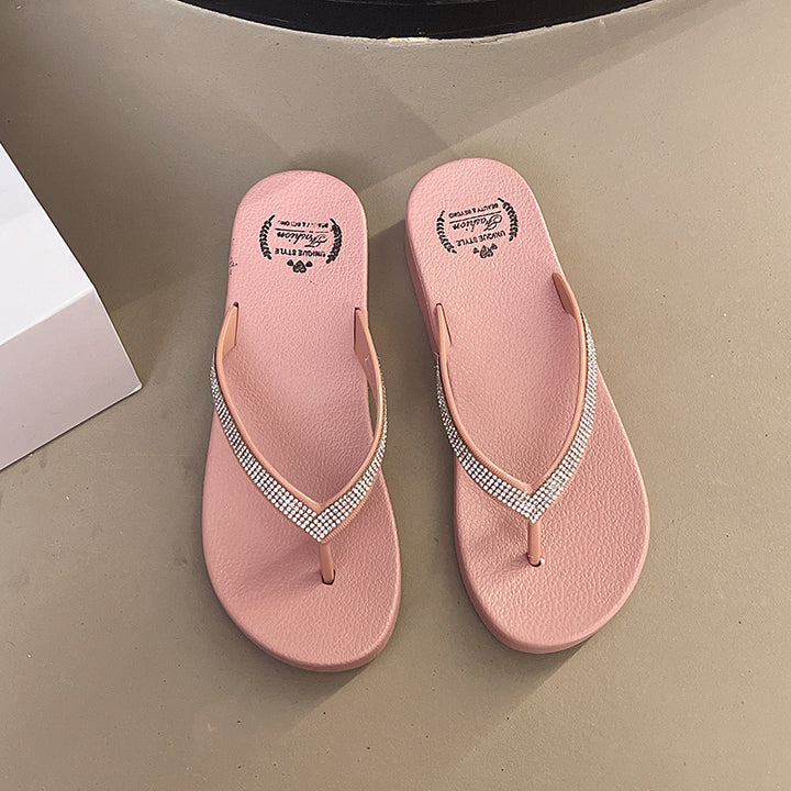 Dame Komfortable Flip-Flops med glitrende detaljer og ergonomisk sål Stilla