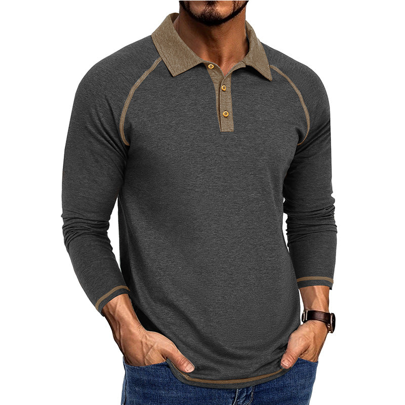 Herren Poloshirt med kontrasterende accenter og innovativ krave Stilla