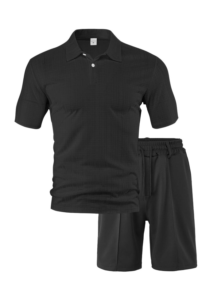 Herre Sporty Poloshirt og Shorts Sæt med åndbar teknologi Stilla