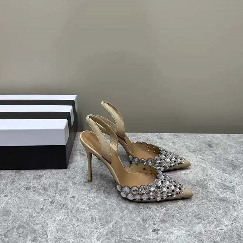 Femme Elegant Strass-besatte Slingback-hæle Stilla