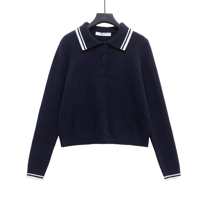 Femme Cropped Polo Pullover Stilla