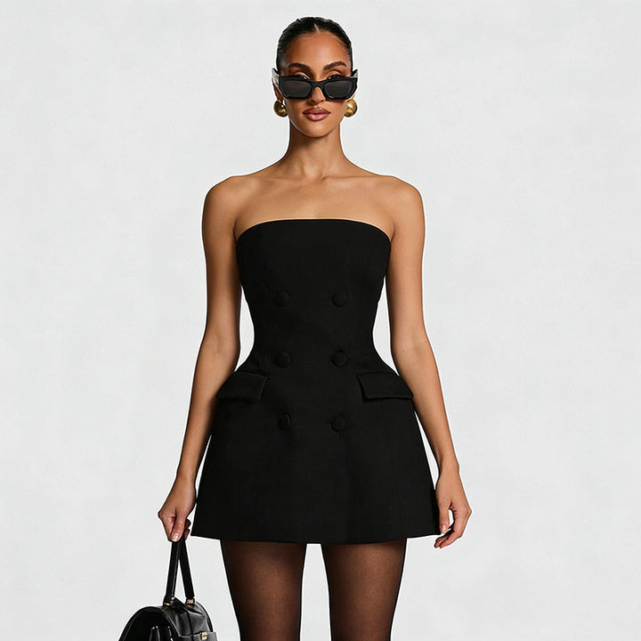 Dame Elegant aften kjole med off-shoulder-design og flydende kappe Skovae