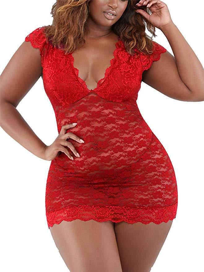 Dame Floral Spids Babydoll Nattøj Stilla