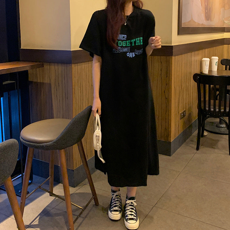 Dame Casual Midi T-Shirt Kjole med legende grafiktryk Stilla