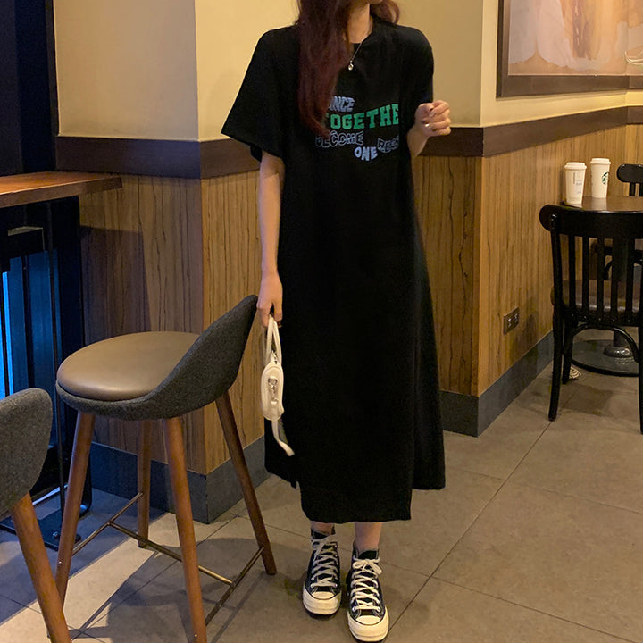 Dame Casual Midi T-Shirt Kjole med legende grafiktryk Stilla