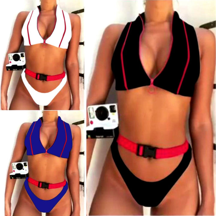 Damer Sporty bikini med innovativ krave og justerbart bælte Stilla