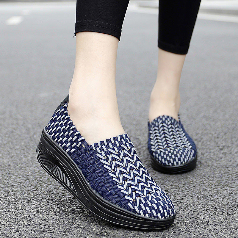 Herrer Åndbare Slip-On Flettet Sneakers Stilla