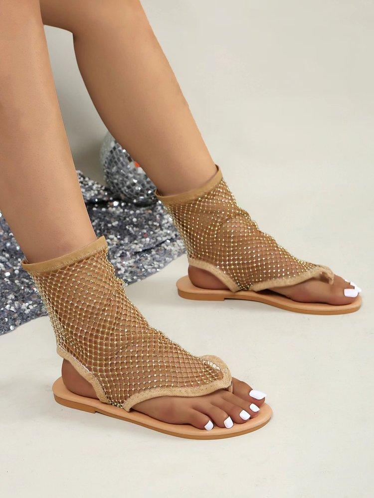 Dame mode net sandaler med glitrende accenter Stilla