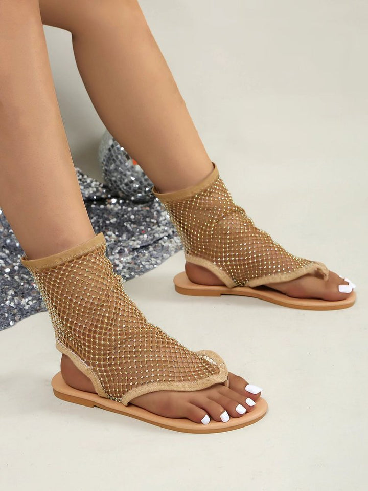 Dame mode net sandaler med glitrende accenter Stilla