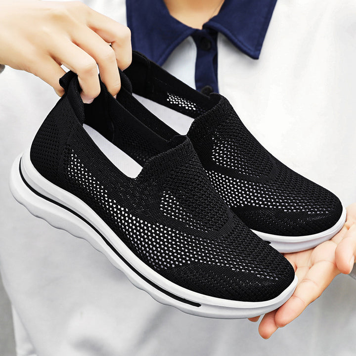Dame Åndbare Slip-On Sneakers med elastisk Struktur Stilla