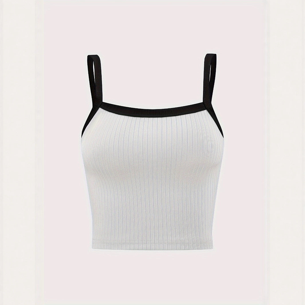 Dame strop top med elastisk rib-design og justerbare stropper Stilla
