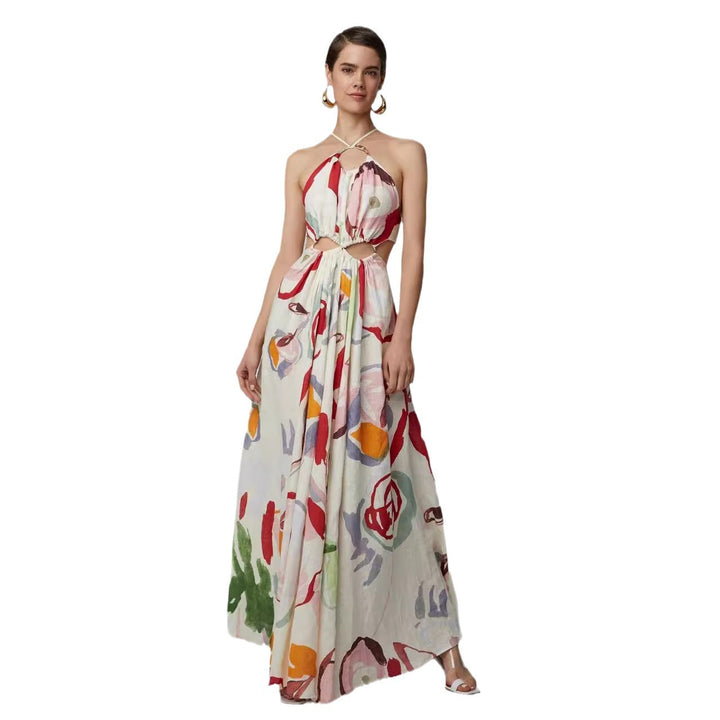Dame Maxi-kjole med raffineret cut-out-design og flydende snit Stilla
