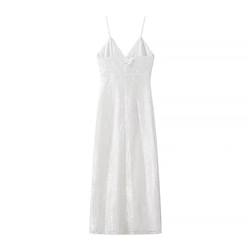 Femme Pailletten Slip Maxi Kjole med sidelæns slids Stilla
