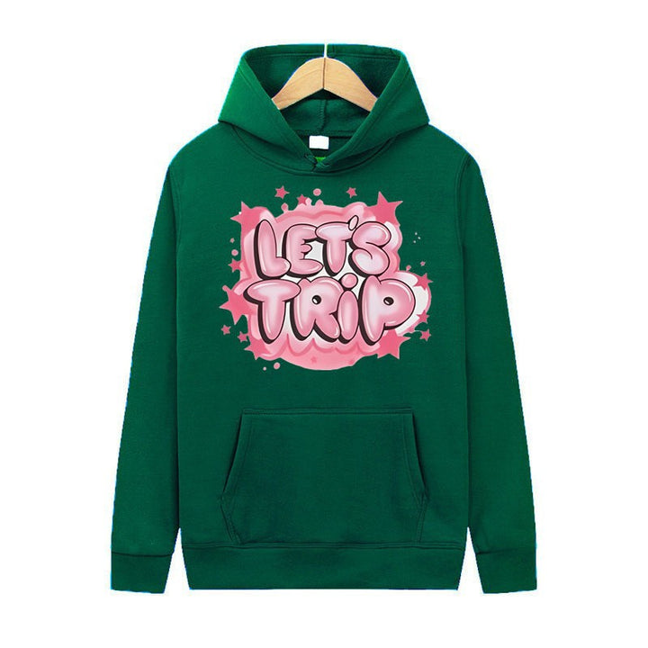 Dame hoodie med stilfuld graffiti print og behagelig pasform Skovae