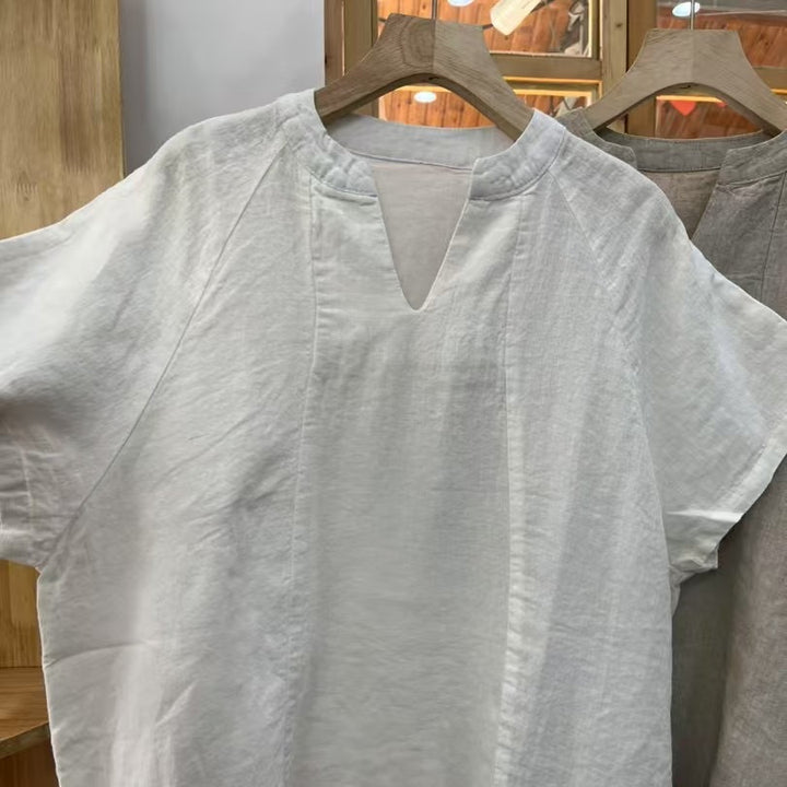Femme Relaxed Fit Naturale Linned Bluse Stilla