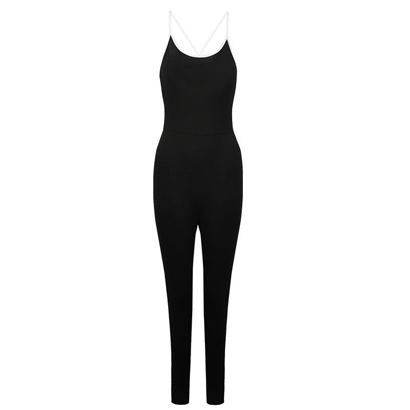 Dame elegant gulvlange Jumpsuit Skovae
