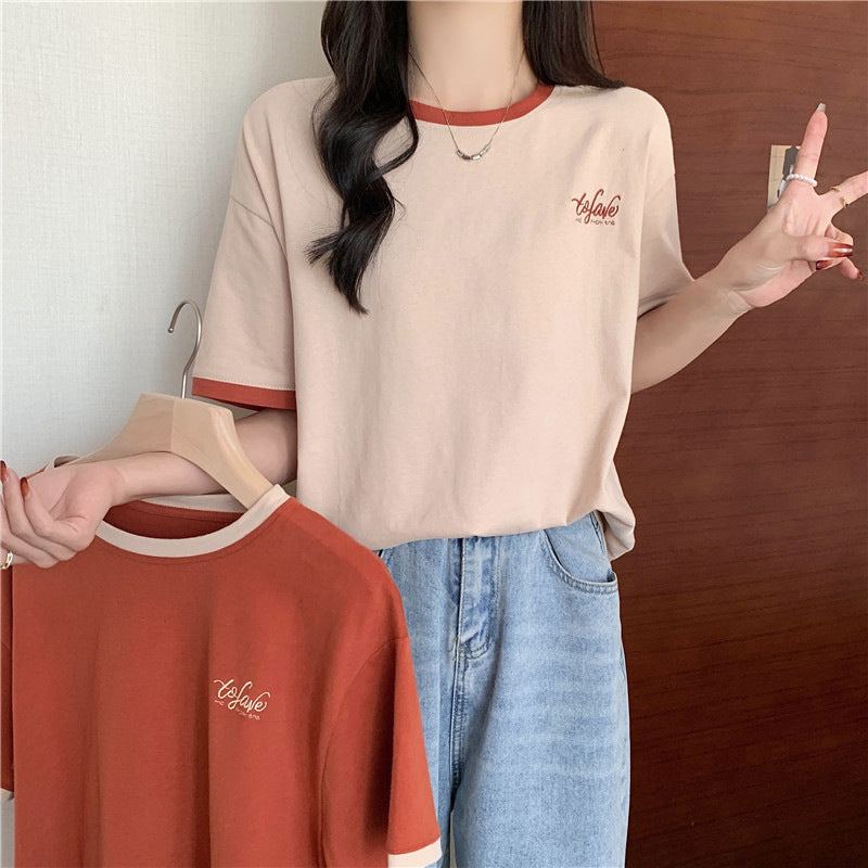 Dame Løs Oversize Grafik T-Shirt med Kontrastdetaljer Stilla