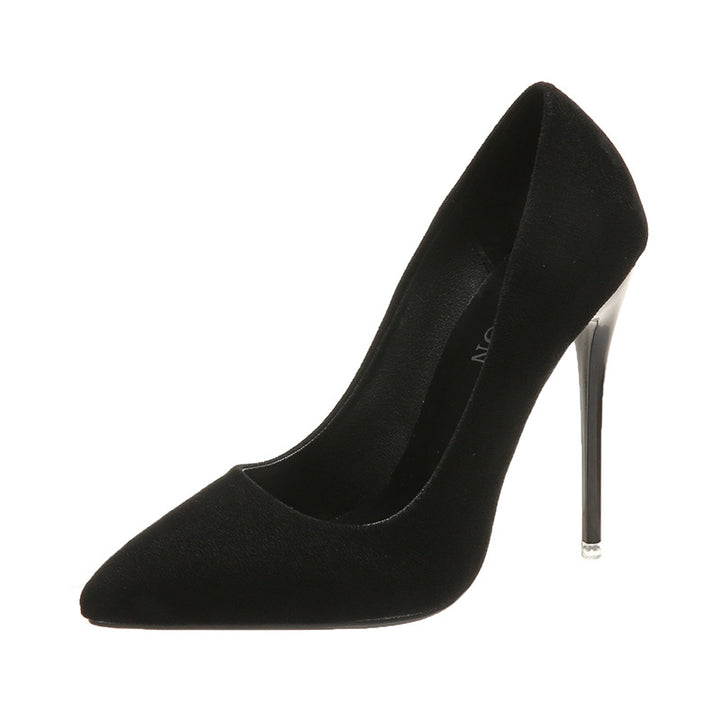 Dame High-Heel Pumps med spids design og luksuriøs velour overdel Stilla