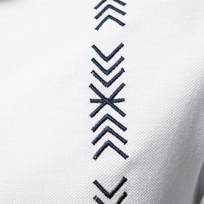 Herrer Poloshirt med raffineret strukturmønster og modisch krave Stilla