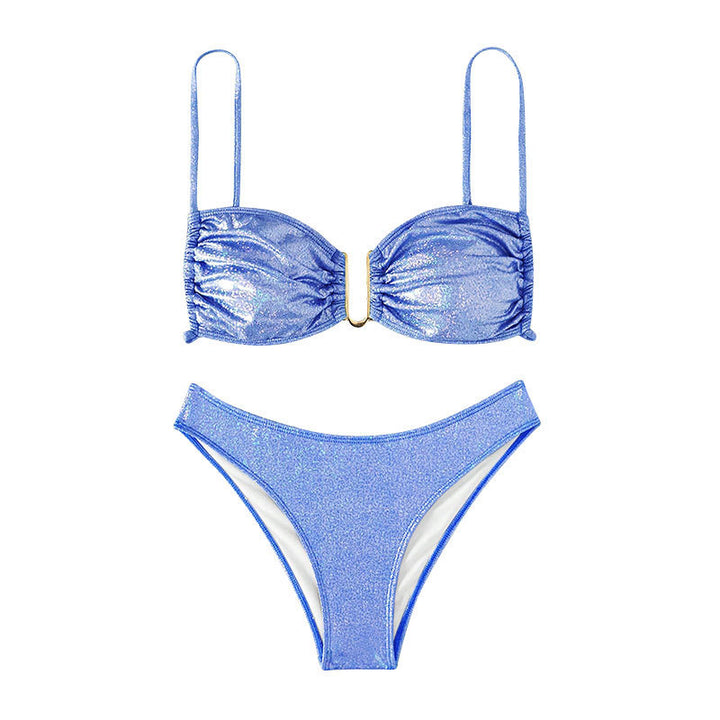 Dame glitrende bikini med justerbare stropper og elegant detalje Skovae