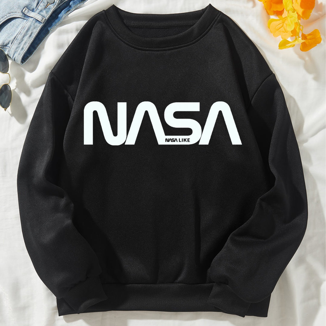 Kvinders afslappede sweatshirt med stort NASA-logo Skovae
