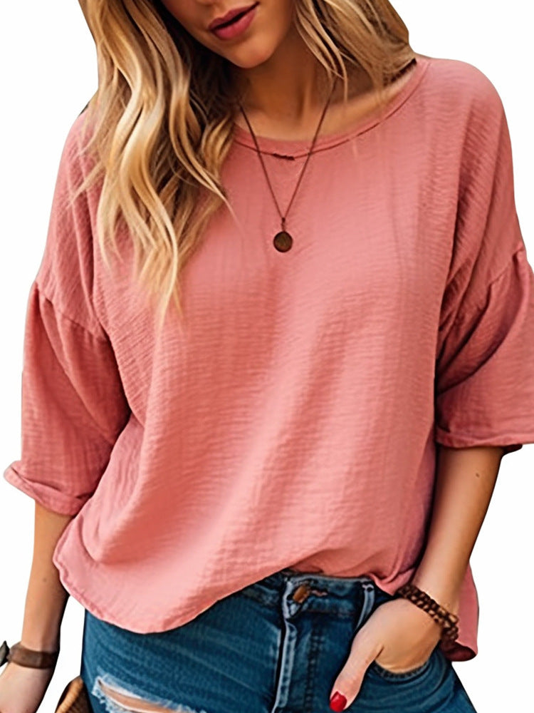 Dame afslappet oversized overdel med struktureret look Stilla