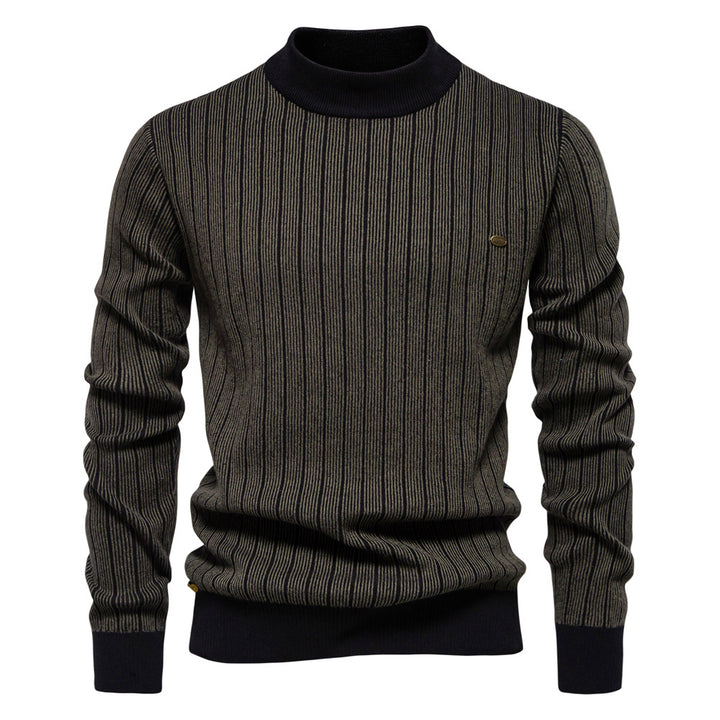 Herrer rullekrave pullover med fint strukturmønster Stilla