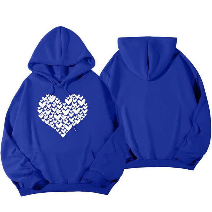 Kvinders hætte Sweatshirt med stort hjerte design Skovae