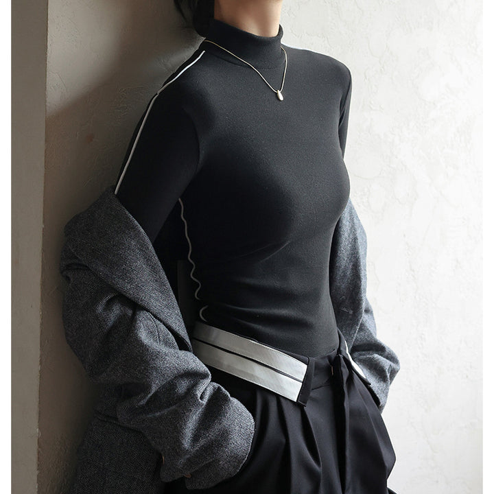 Dame Kvalitets Rullekraveoverdel med stilfuld Stripe Accent Stilla
