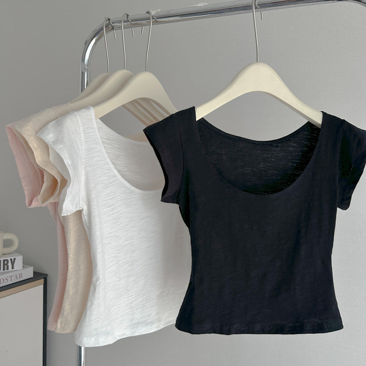 Dame Kortærmet Rundhals Basic T-shirt Stilla