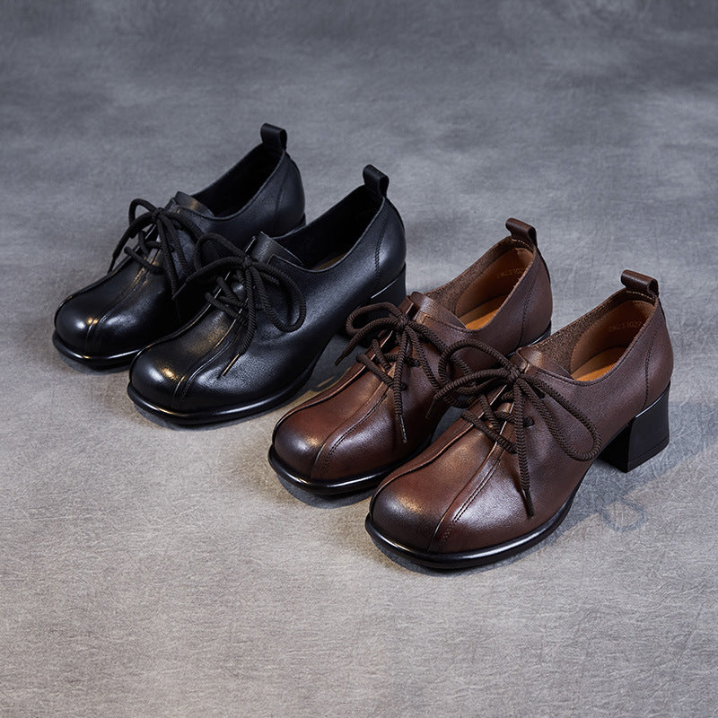 Dame Elegant Snøre Blokhæl Oxfords Stilla